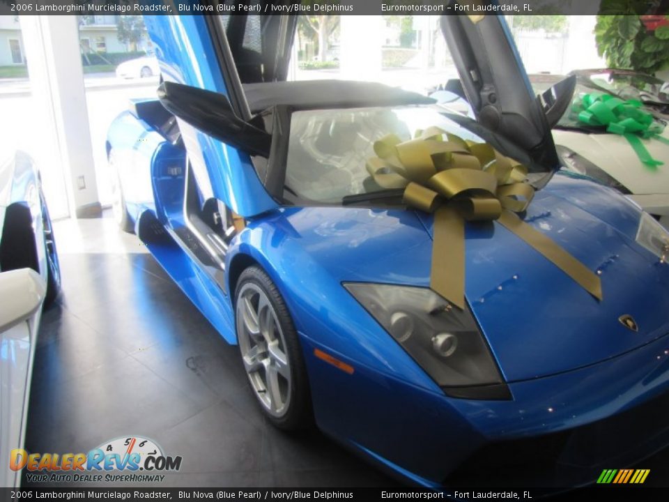 2006 Lamborghini Murcielago Roadster Blu Nova (Blue Pearl) / Ivory/Blue Delphinus Photo #3