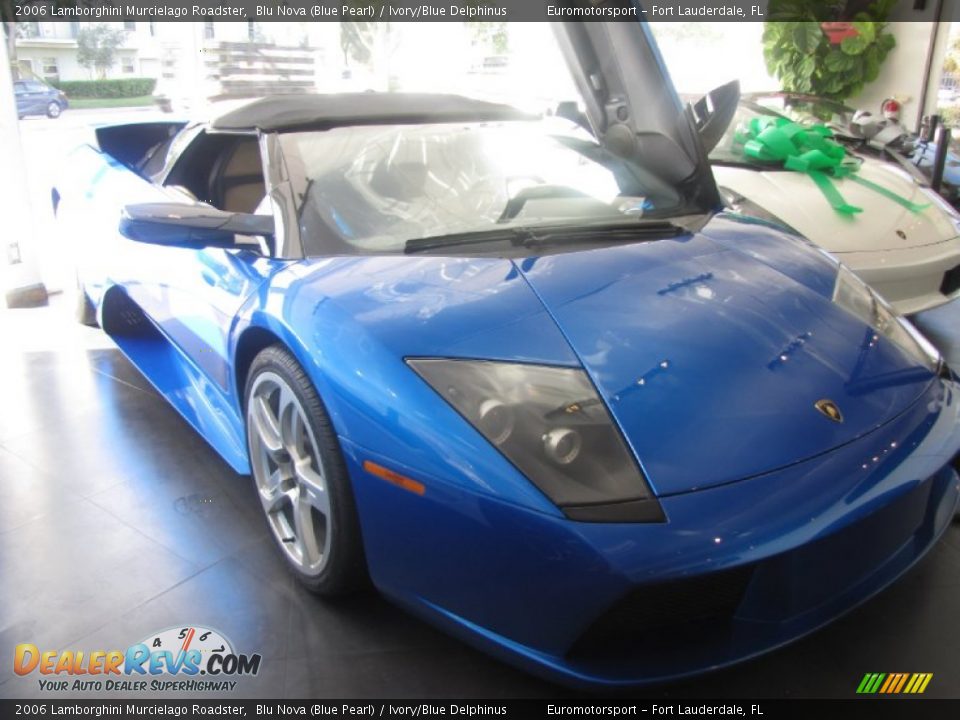 2006 Lamborghini Murcielago Roadster Blu Nova (Blue Pearl) / Ivory/Blue Delphinus Photo #8