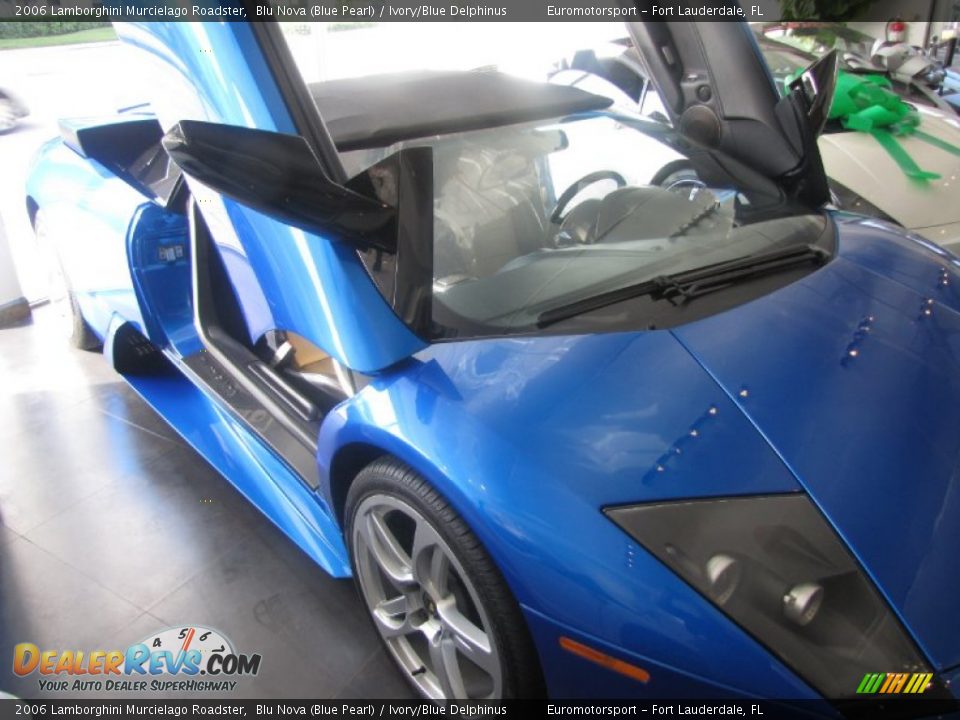 2006 Lamborghini Murcielago Roadster Blu Nova (Blue Pearl) / Ivory/Blue Delphinus Photo #10