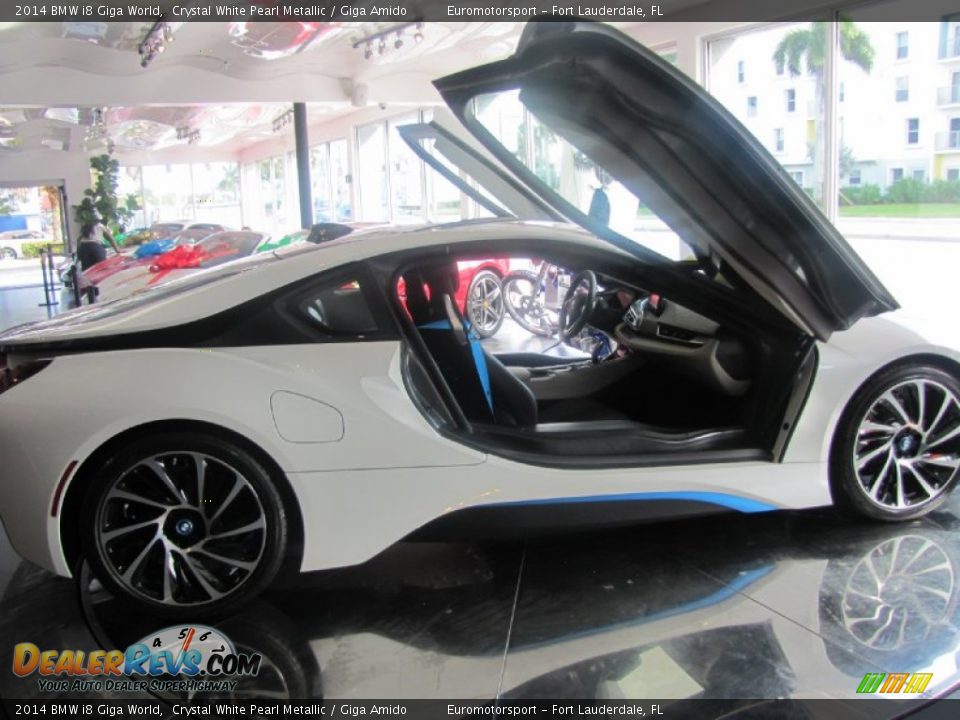 2014 BMW i8 Giga World Crystal White Pearl Metallic / Giga Amido Photo #7