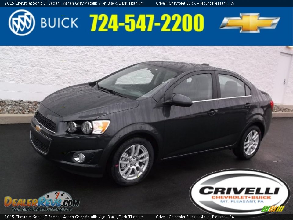 2015 Chevrolet Sonic LT Sedan Ashen Gray Metallic / Jet Black/Dark Titanium Photo #1