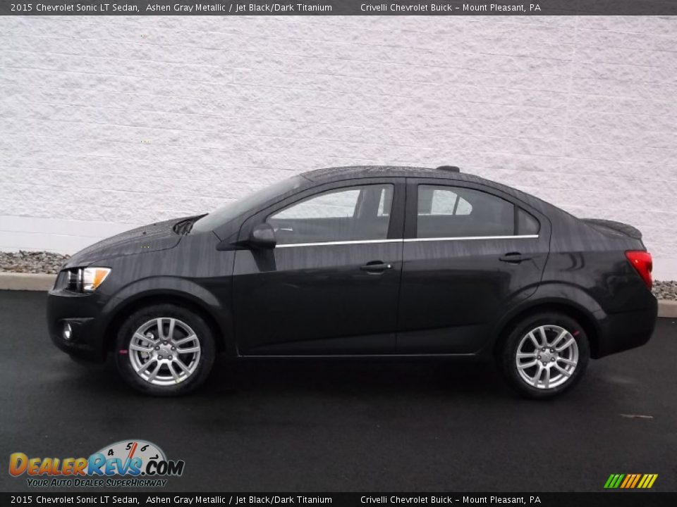 2015 Chevrolet Sonic LT Sedan Ashen Gray Metallic / Jet Black/Dark Titanium Photo #2