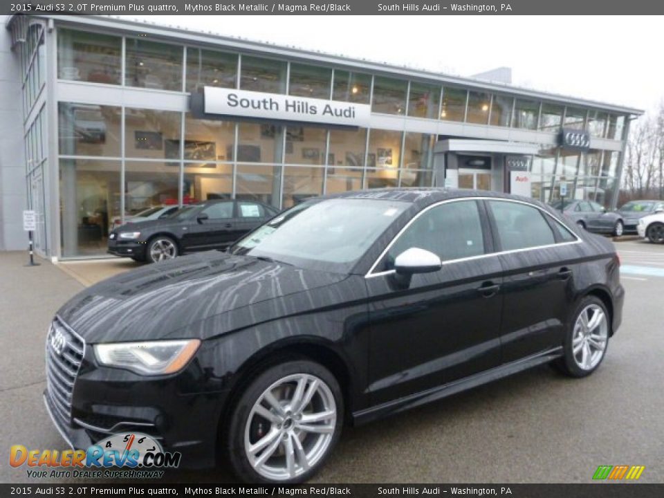 2015 Audi S3 2.0T Premium Plus quattro Mythos Black Metallic / Magma Red/Black Photo #1