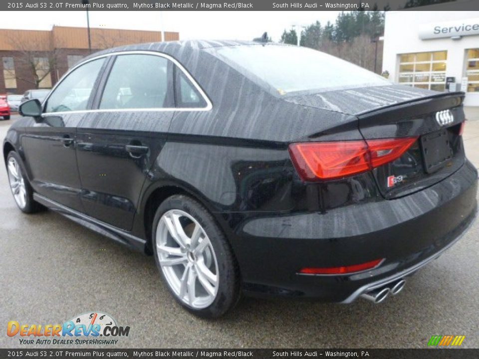 2015 Audi S3 2.0T Premium Plus quattro Mythos Black Metallic / Magma Red/Black Photo #2