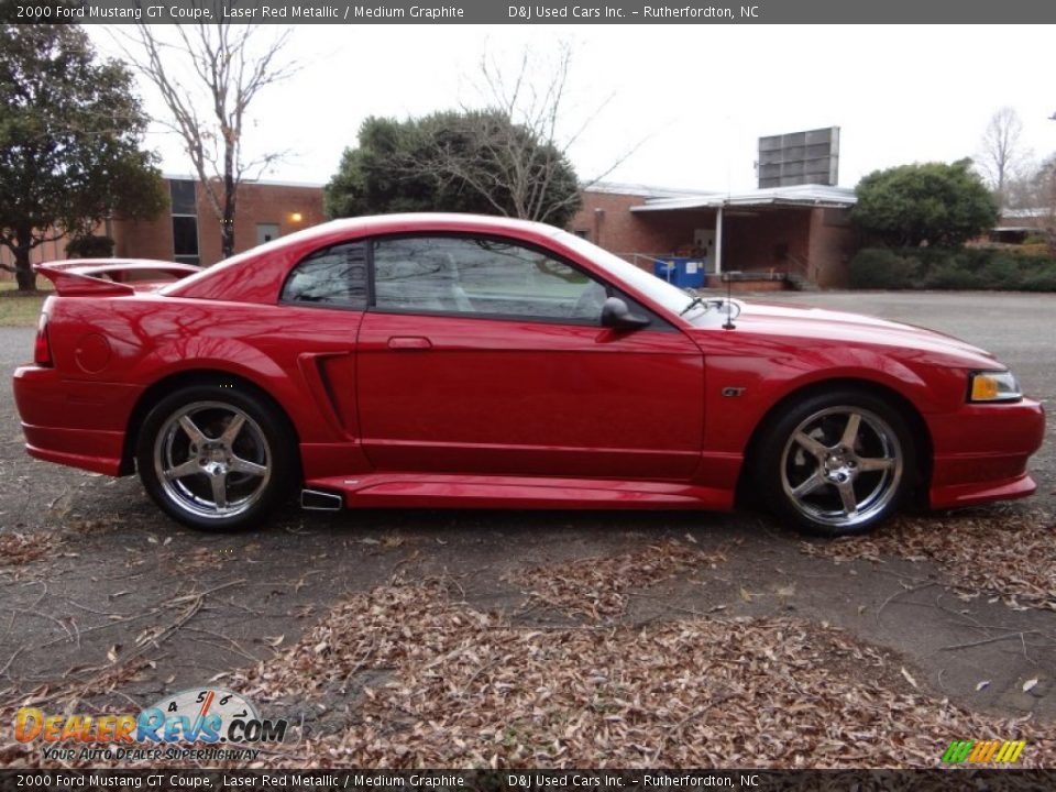 2000 Ford Mustang GT Coupe Laser Red Metallic / Medium Graphite Photo #8