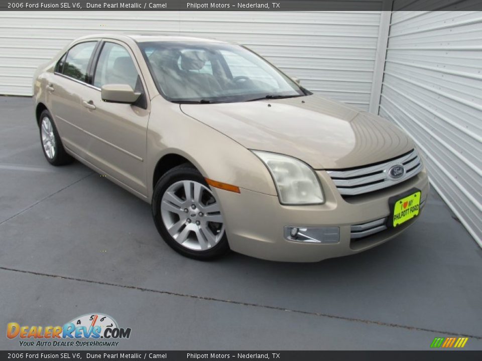 2006 Ford Fusion SEL V6 Dune Pearl Metallic / Camel Photo #2