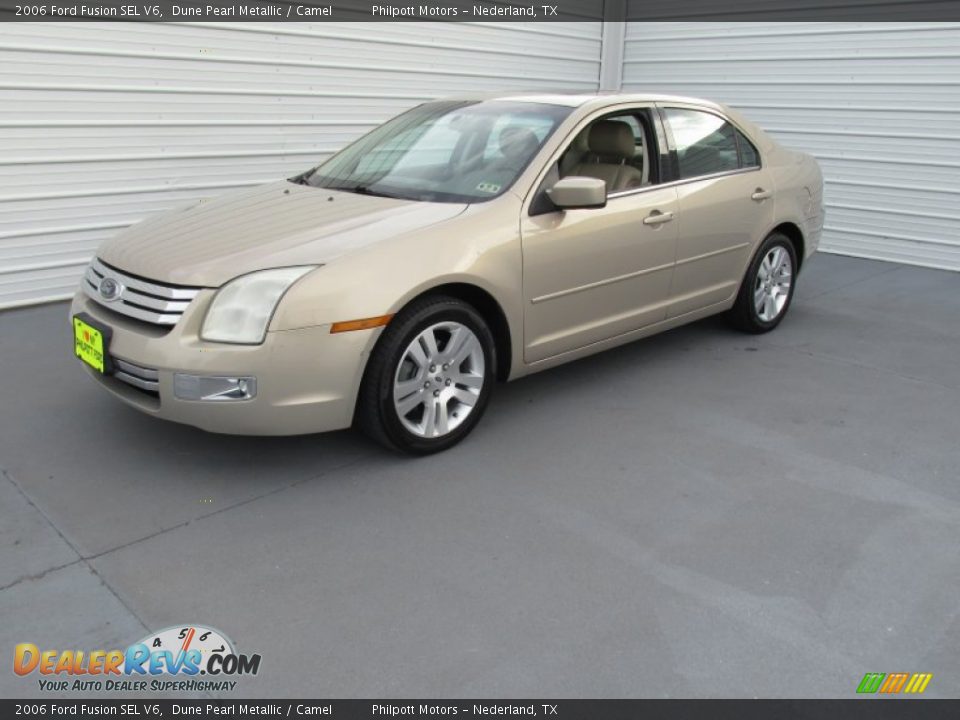 2006 Ford Fusion SEL V6 Dune Pearl Metallic / Camel Photo #4