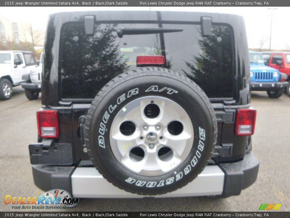 2015 Jeep Wrangler Unlimited Sahara 4x4 Black / Black/Dark Saddle Photo #4