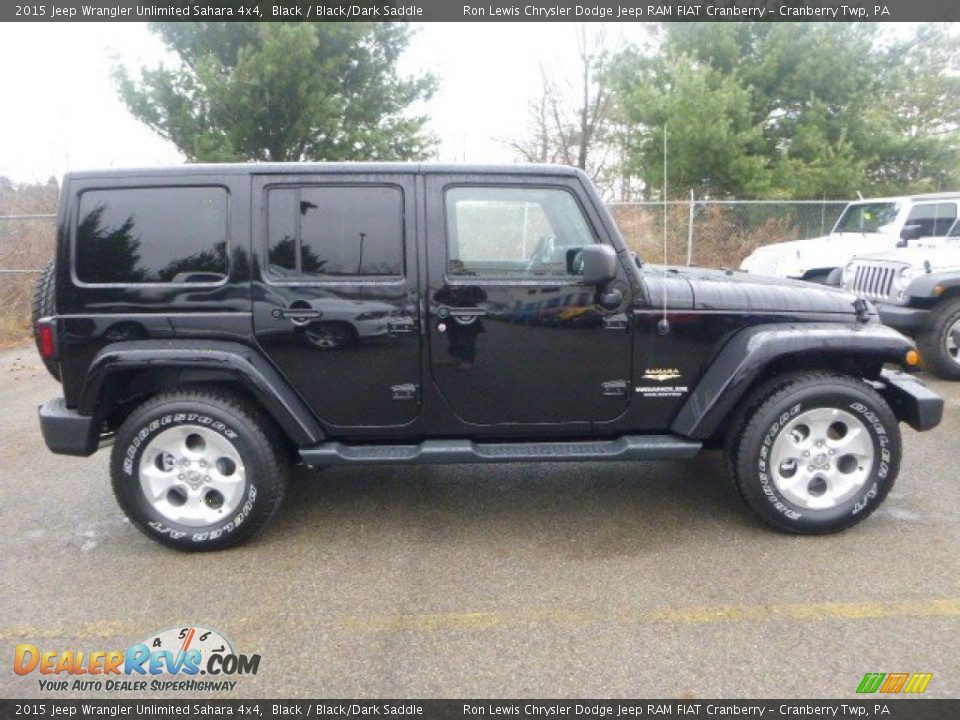 2015 Jeep Wrangler Unlimited Sahara 4x4 Black / Black/Dark Saddle Photo #7