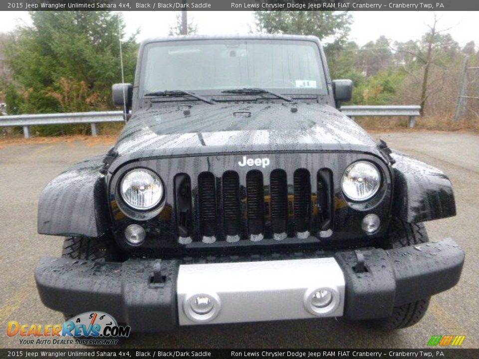 2015 Jeep Wrangler Unlimited Sahara 4x4 Black / Black/Dark Saddle Photo #9