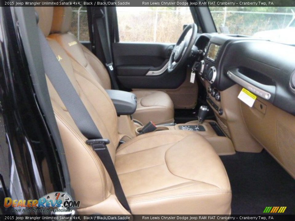 2015 Jeep Wrangler Unlimited Sahara 4x4 Black / Black/Dark Saddle Photo #11