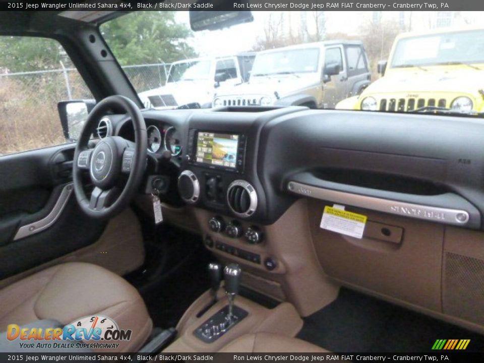 2015 Jeep Wrangler Unlimited Sahara 4x4 Black / Black/Dark Saddle Photo #12