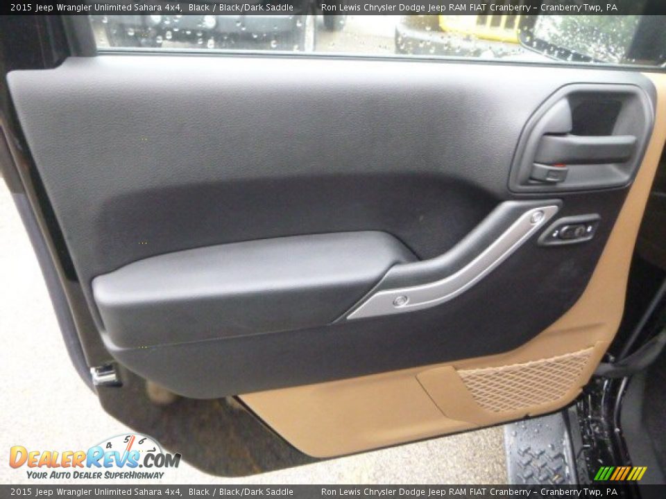2015 Jeep Wrangler Unlimited Sahara 4x4 Black / Black/Dark Saddle Photo #16