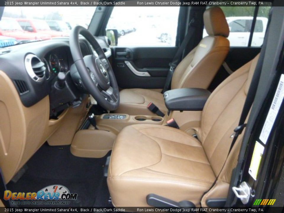 2015 Jeep Wrangler Unlimited Sahara 4x4 Black / Black/Dark Saddle Photo #17