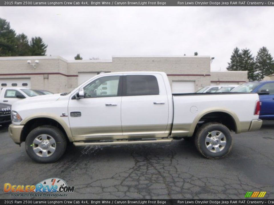 2015 Ram 2500 Laramie Longhorn Crew Cab 4x4 Bright White / Canyon Brown/Light Frost Beige Photo #2