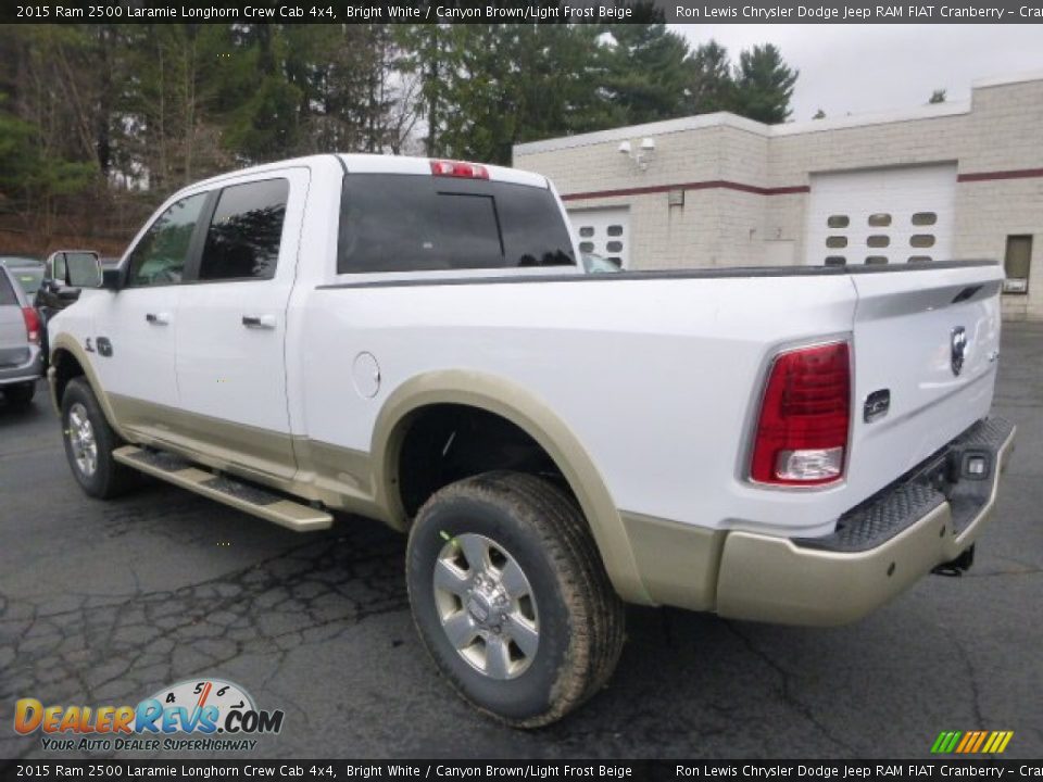 2015 Ram 2500 Laramie Longhorn Crew Cab 4x4 Bright White / Canyon Brown/Light Frost Beige Photo #3