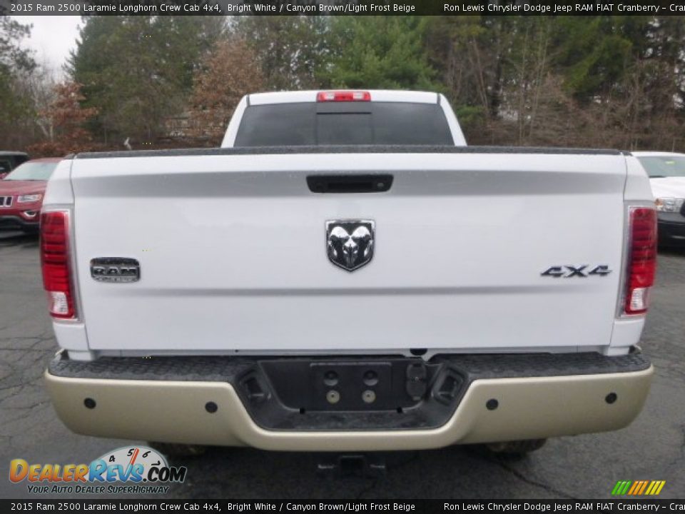 2015 Ram 2500 Laramie Longhorn Crew Cab 4x4 Bright White / Canyon Brown/Light Frost Beige Photo #4
