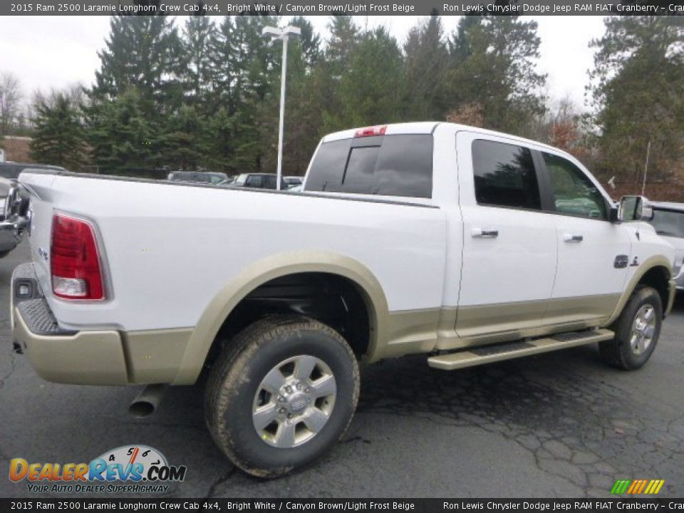 2015 Ram 2500 Laramie Longhorn Crew Cab 4x4 Bright White / Canyon Brown/Light Frost Beige Photo #5