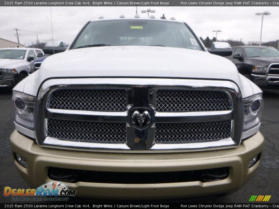 2015 Ram 2500 Laramie Longhorn Crew Cab 4x4 Bright White / Canyon Brown/Light Frost Beige Photo #8
