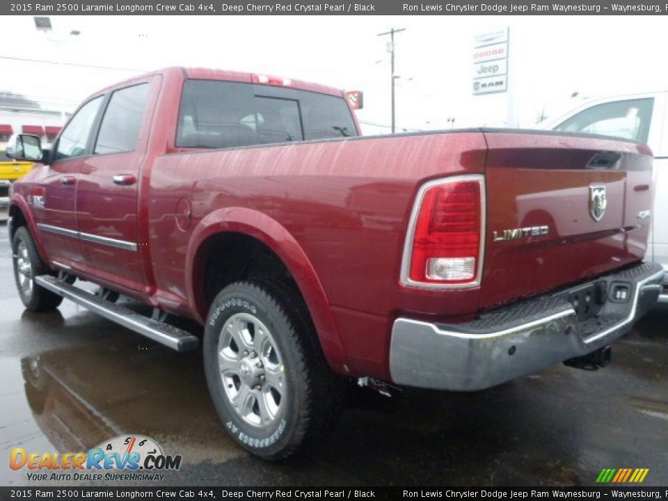 2015 Ram 2500 Laramie Longhorn Crew Cab 4x4 Deep Cherry Red Crystal Pearl / Black Photo #3