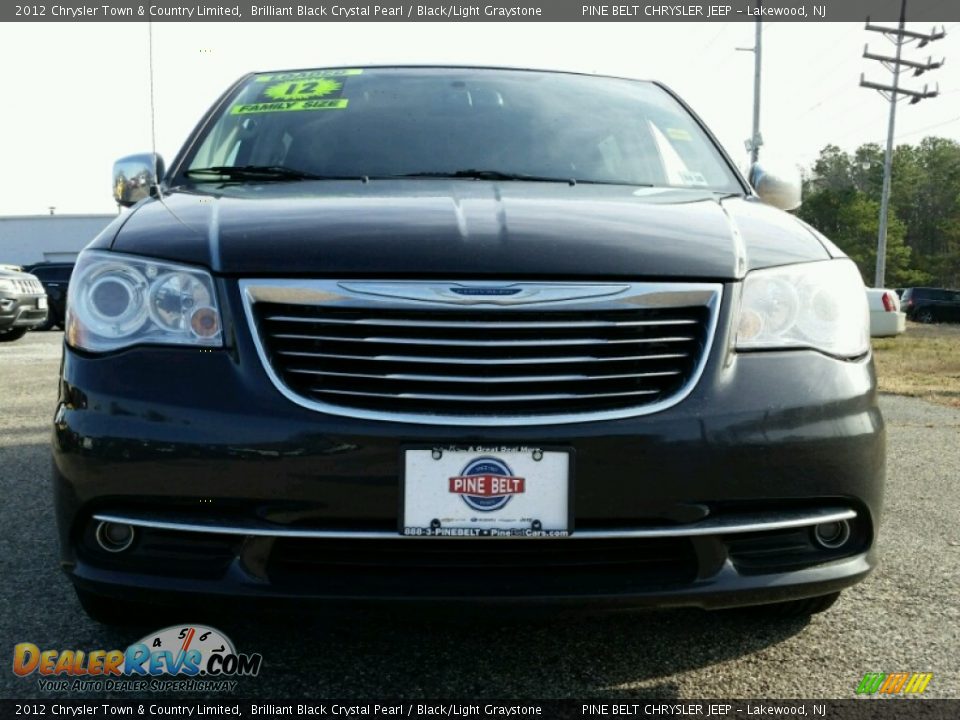 2012 Chrysler Town & Country Limited Brilliant Black Crystal Pearl / Black/Light Graystone Photo #2