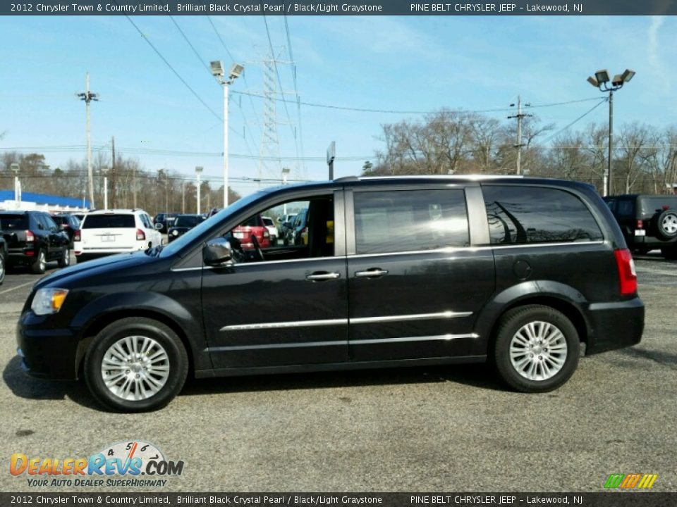 2012 Chrysler Town & Country Limited Brilliant Black Crystal Pearl / Black/Light Graystone Photo #12