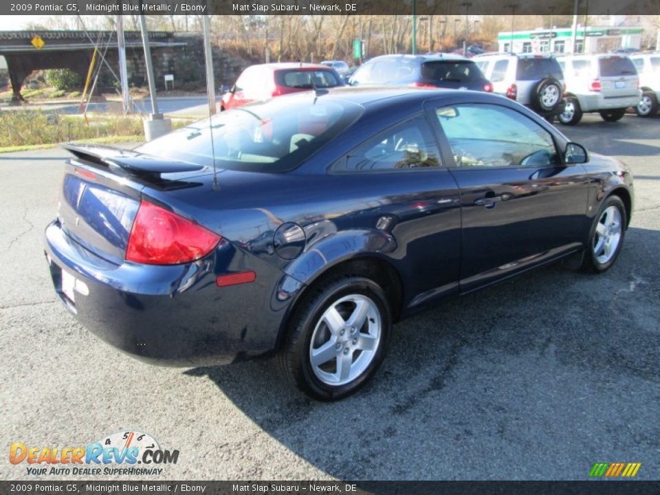 2009 Pontiac G5 Midnight Blue Metallic / Ebony Photo #6