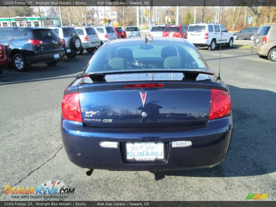 2009 Pontiac G5 Midnight Blue Metallic / Ebony Photo #7