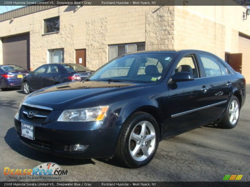 2008 Hyundai Sonata Limited V6 Deepwater Blue / Gray Photo #1