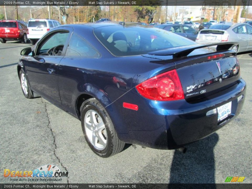 2009 Pontiac G5 Midnight Blue Metallic / Ebony Photo #8