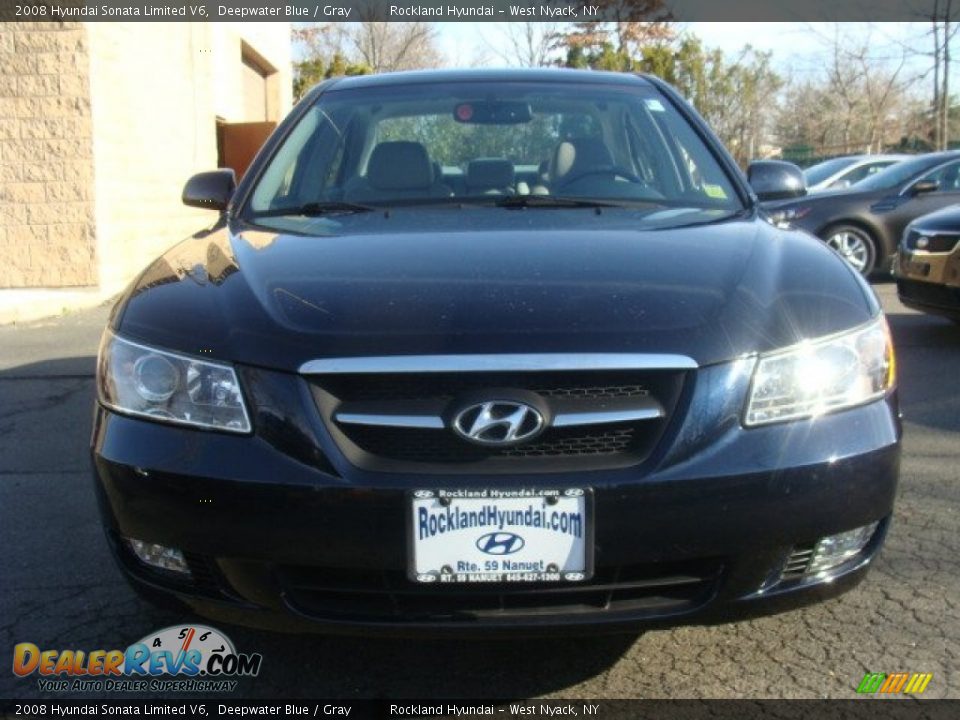 2008 Hyundai Sonata Limited V6 Deepwater Blue / Gray Photo #2