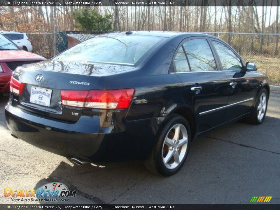 2008 Hyundai Sonata Limited V6 Deepwater Blue / Gray Photo #4