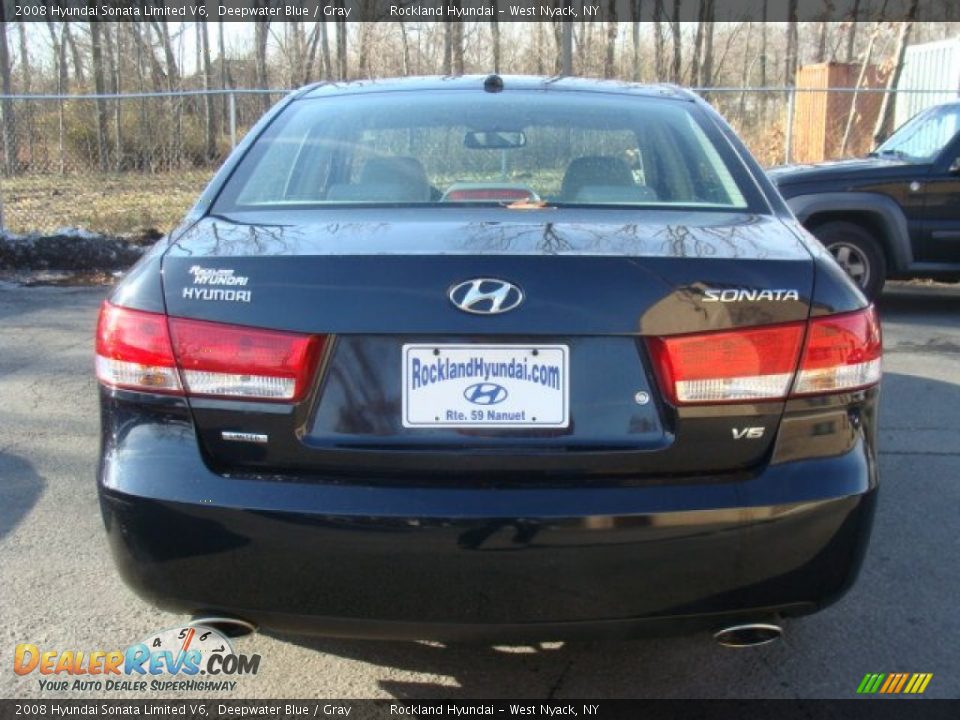 2008 Hyundai Sonata Limited V6 Deepwater Blue / Gray Photo #5