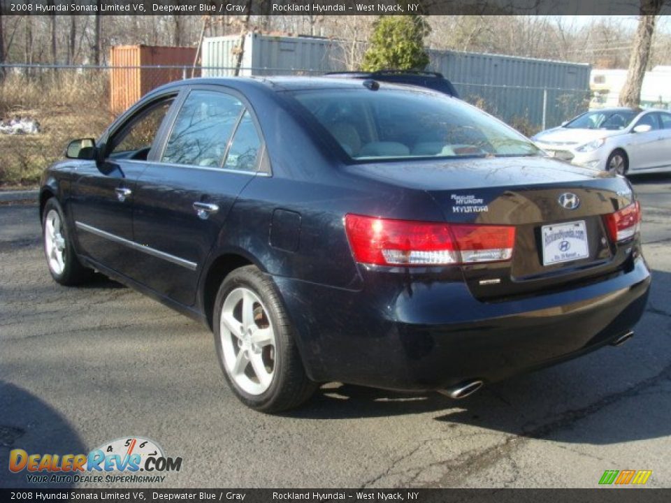 2008 Hyundai Sonata Limited V6 Deepwater Blue / Gray Photo #6