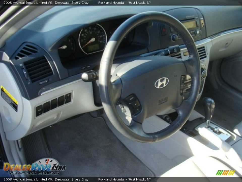 2008 Hyundai Sonata Limited V6 Deepwater Blue / Gray Photo #9