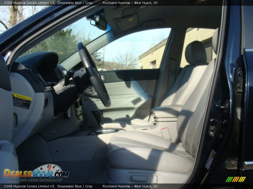 2008 Hyundai Sonata Limited V6 Deepwater Blue / Gray Photo #10