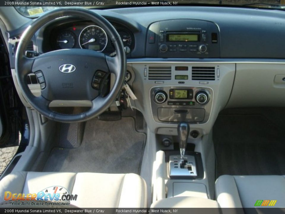 2008 Hyundai Sonata Limited V6 Deepwater Blue / Gray Photo #11