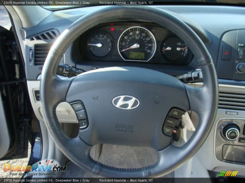2008 Hyundai Sonata Limited V6 Deepwater Blue / Gray Photo #13