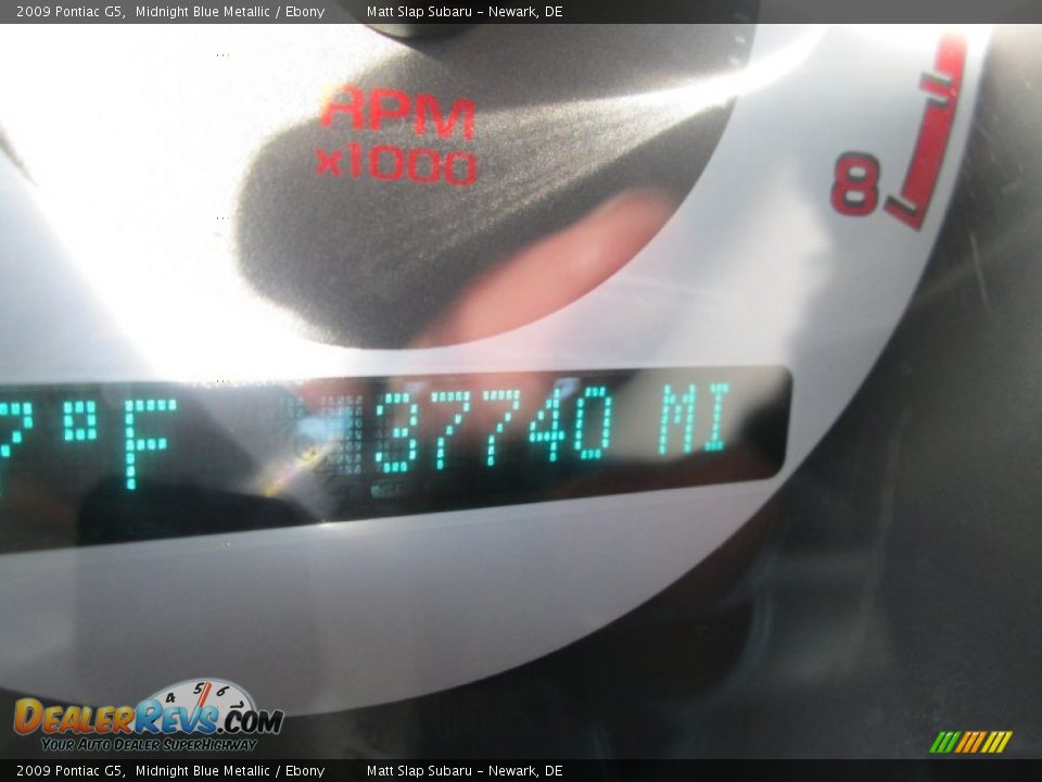 2009 Pontiac G5 Midnight Blue Metallic / Ebony Photo #26