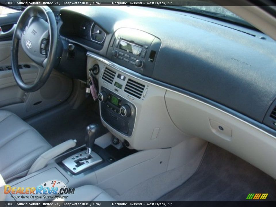 2008 Hyundai Sonata Limited V6 Deepwater Blue / Gray Photo #24