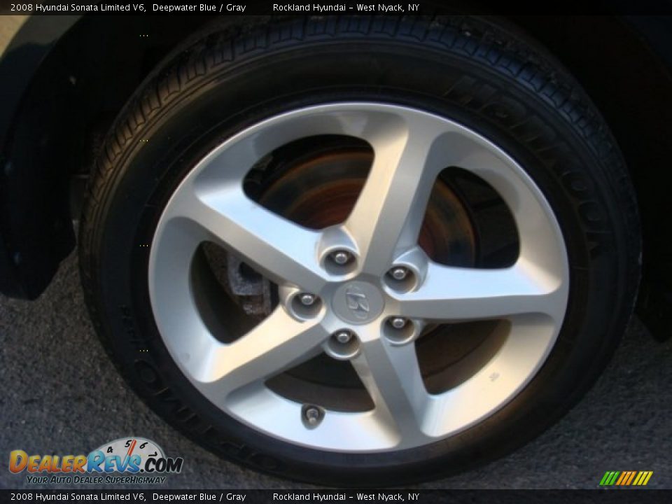 2008 Hyundai Sonata Limited V6 Deepwater Blue / Gray Photo #26