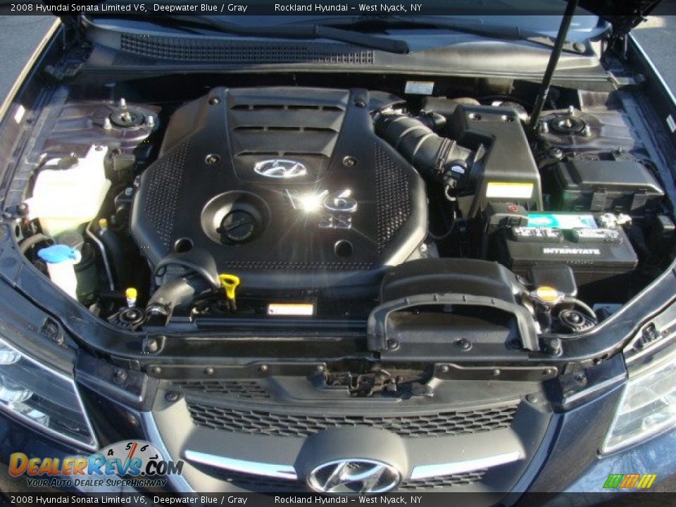 2008 Hyundai Sonata Limited V6 Deepwater Blue / Gray Photo #28