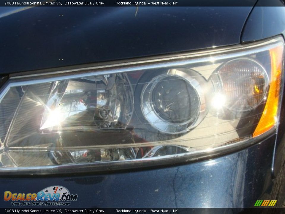 2008 Hyundai Sonata Limited V6 Deepwater Blue / Gray Photo #29