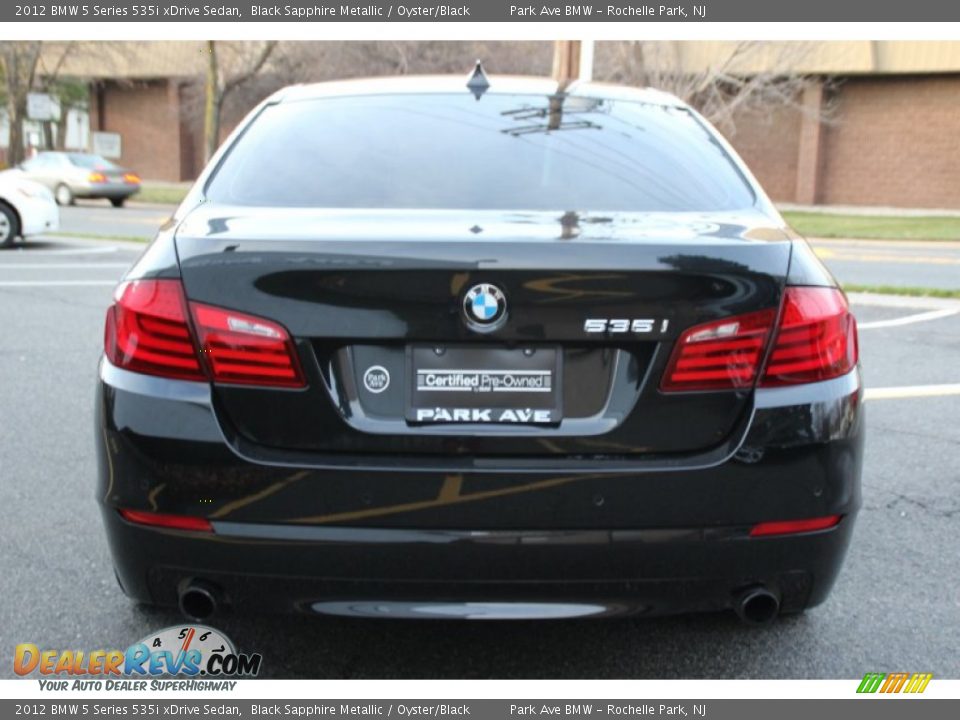 2012 BMW 5 Series 535i xDrive Sedan Black Sapphire Metallic / Oyster/Black Photo #4