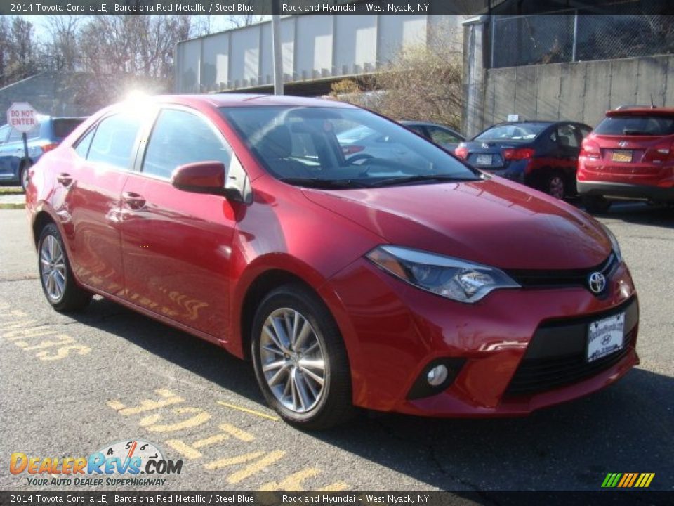 2014 Toyota Corolla LE Barcelona Red Metallic / Steel Blue Photo #2