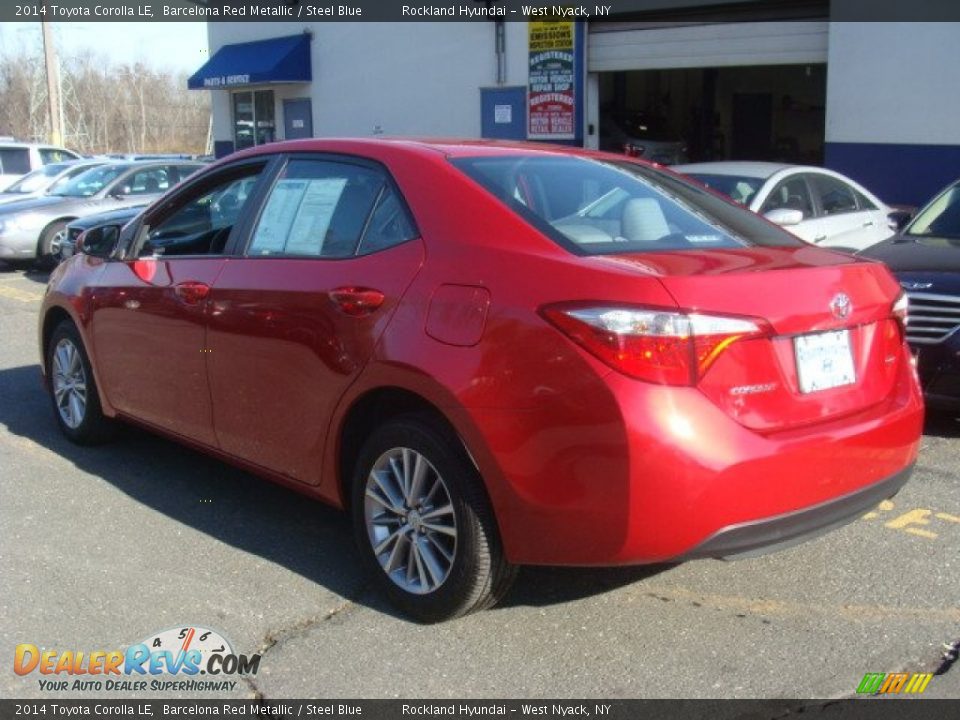 2014 Toyota Corolla LE Barcelona Red Metallic / Steel Blue Photo #5