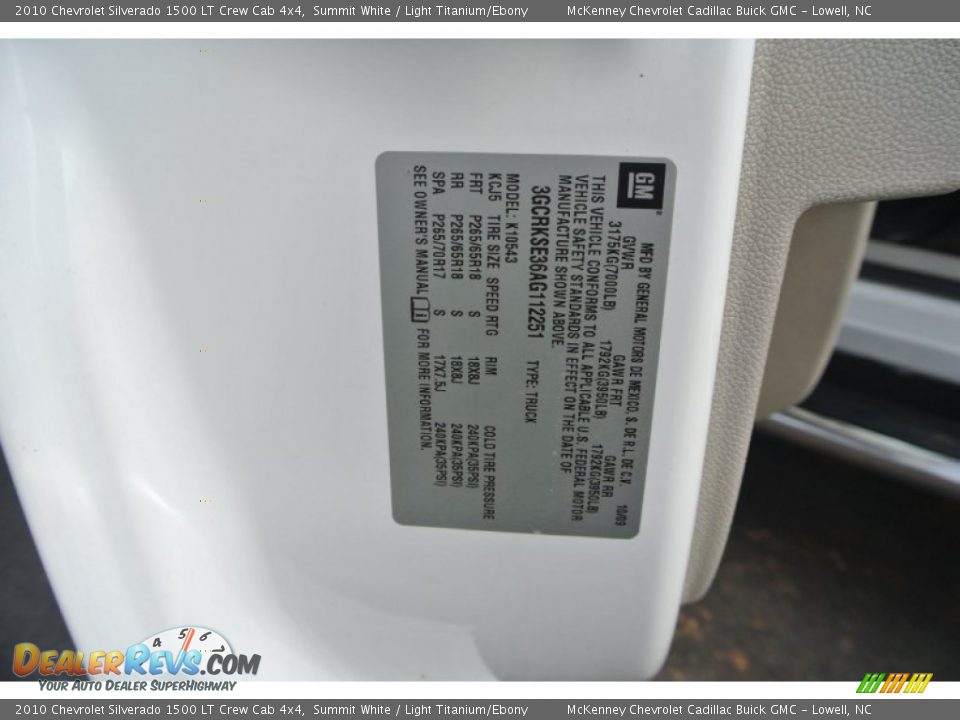 2010 Chevrolet Silverado 1500 LT Crew Cab 4x4 Summit White / Light Titanium/Ebony Photo #4