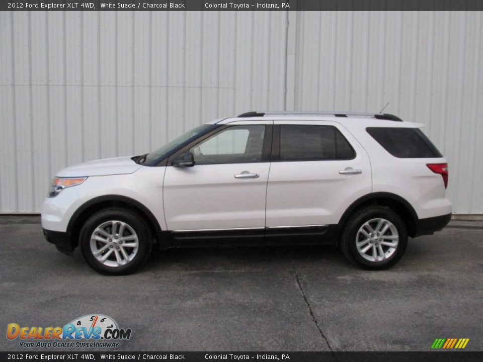 2012 Ford Explorer XLT 4WD White Suede / Charcoal Black Photo #2