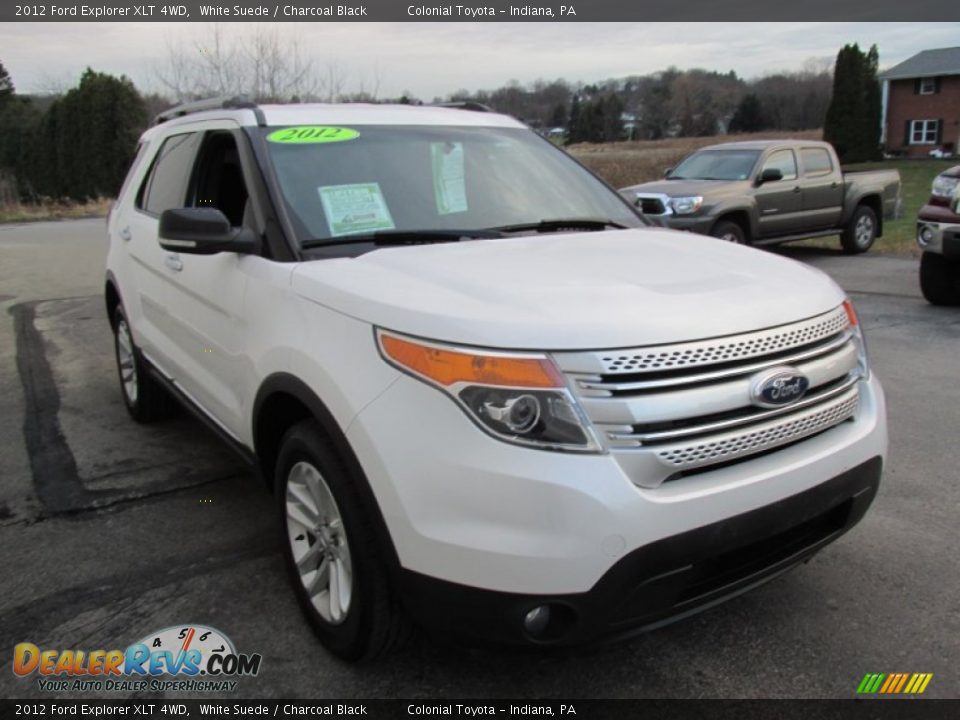 2012 Ford Explorer XLT 4WD White Suede / Charcoal Black Photo #7