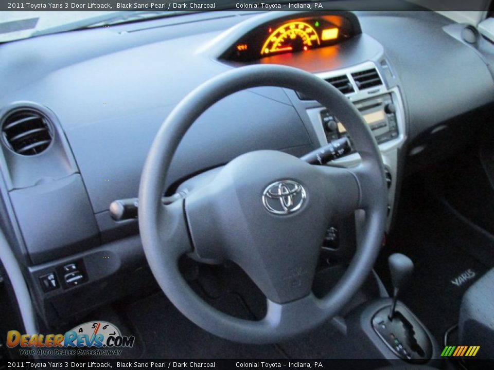 2011 Toyota Yaris 3 Door Liftback Black Sand Pearl / Dark Charcoal Photo #14